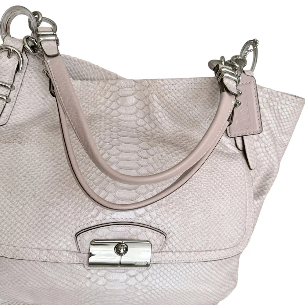 🆕 Coach Kristin Python Large Tote Shoulder Bag Snakeskin